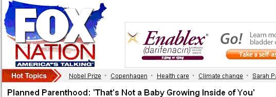 Screen capture of Fox Nation headline