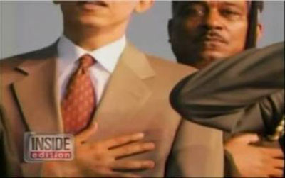 Senator Obama during national antham