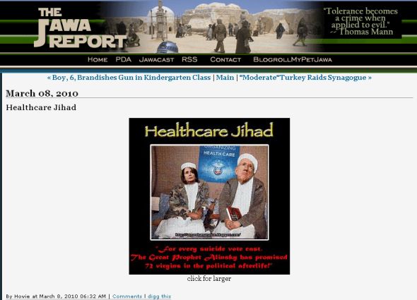 Jawa Report Headline: Healthcare Jihad
