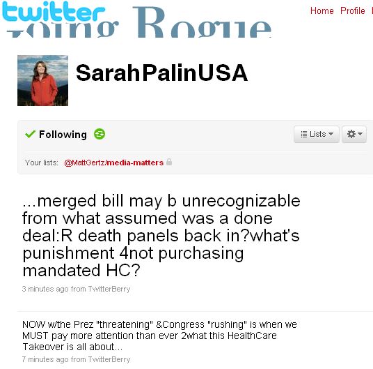 Palin twitter