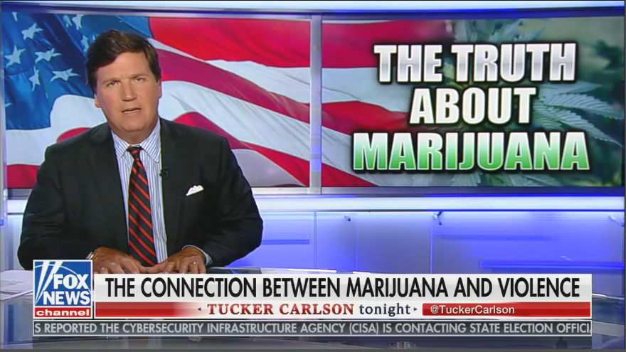 Tucker Carlson suggests link between mass shootings and marijuana use