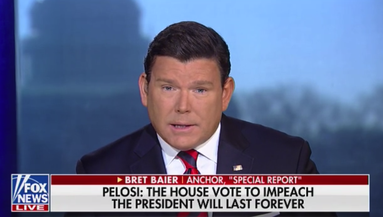 Fox News anchor Bret Baier speaking