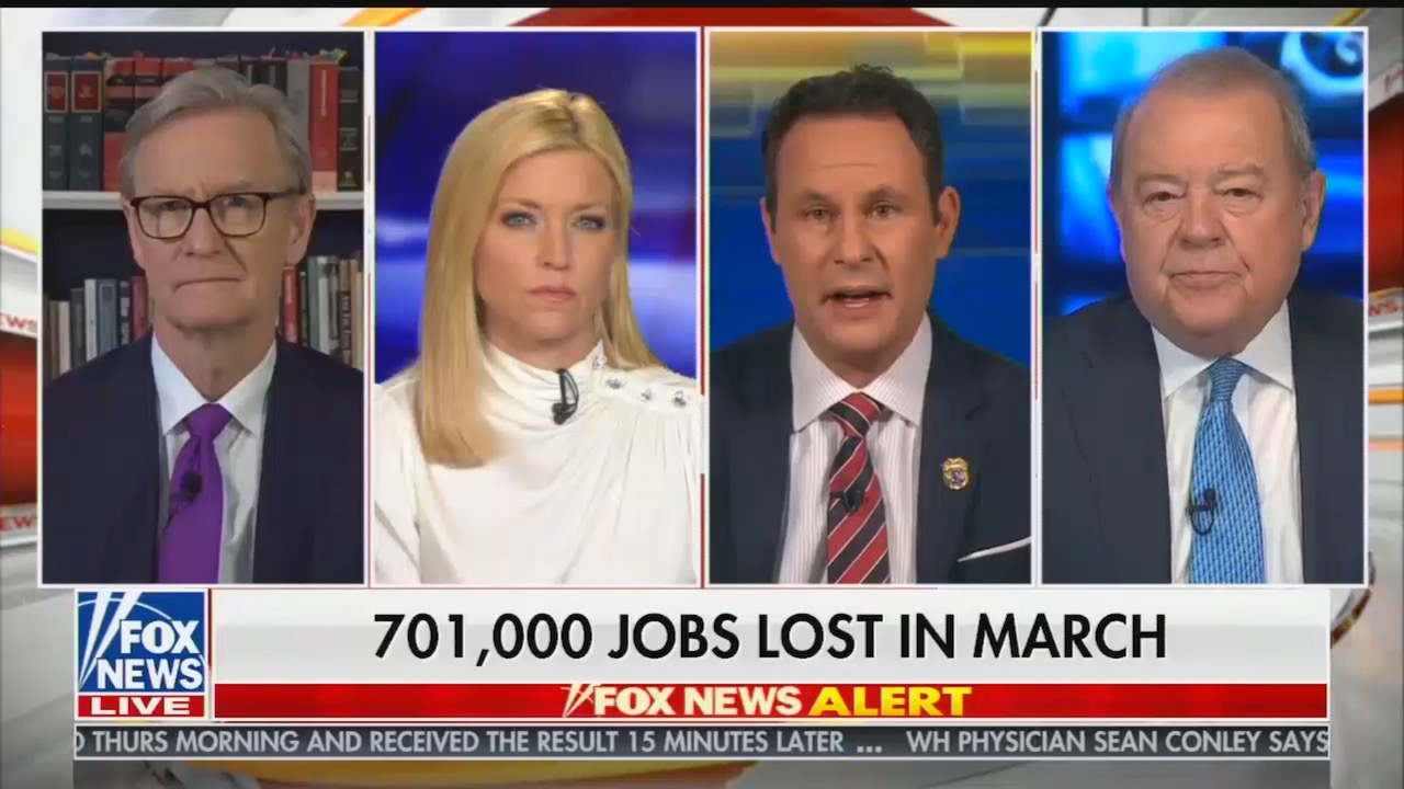 Fox News host The new unemployment numbers “not intriguing … we should