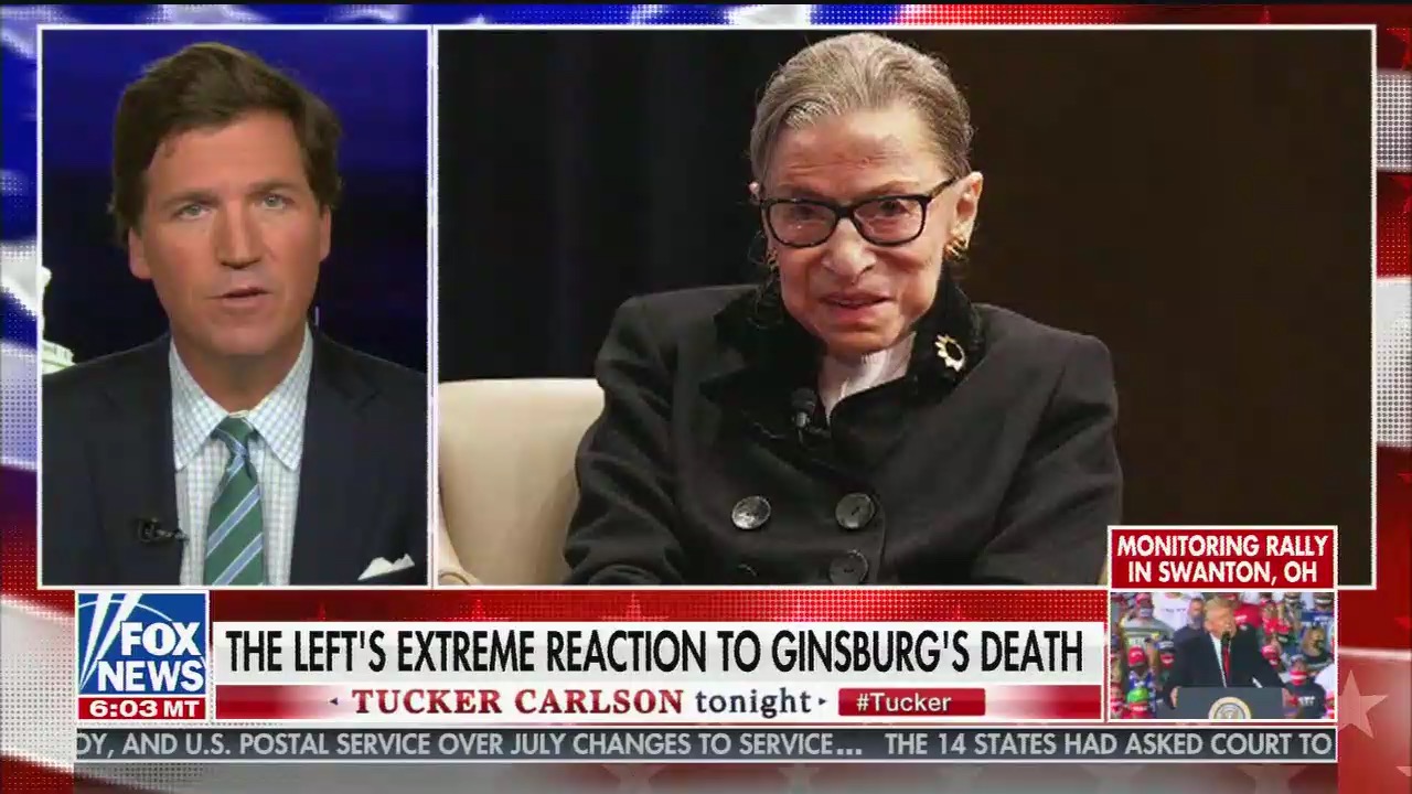 Tucker Carlson calls Ruth Bader Ginsburg’s deathbed wish “pathetic