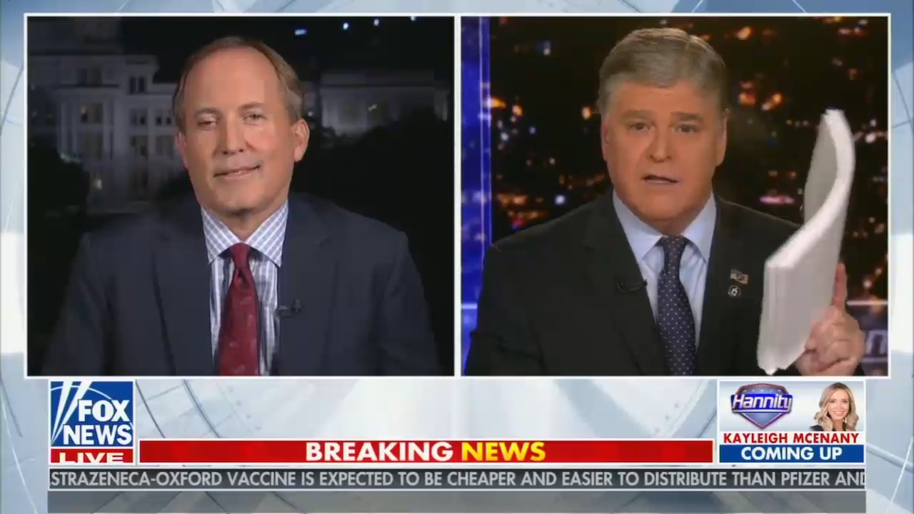 Texas attorney general does right-wing media tour on his lawsuit to steal the election for Trump - Vimarsana News