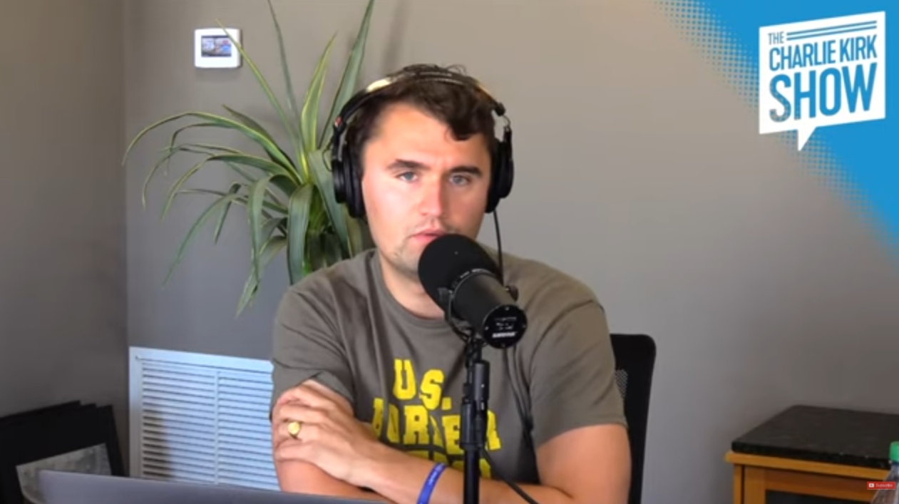 On YouTube, Charlie Kirk speculates that 1.2 million people could've