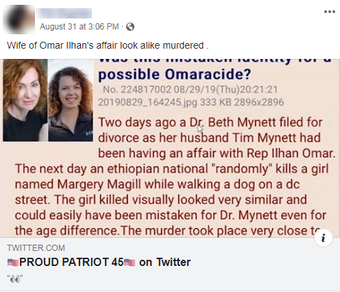 Facebook Omar conspiracy theory