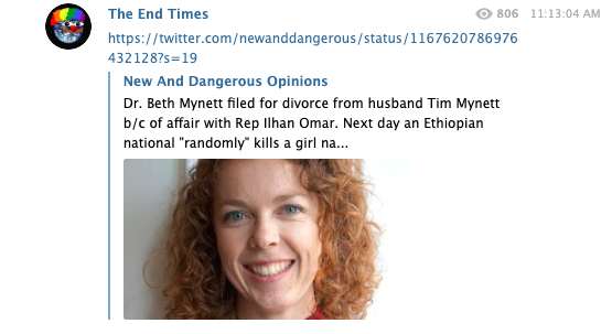 Telegram Omar conspiracy theory