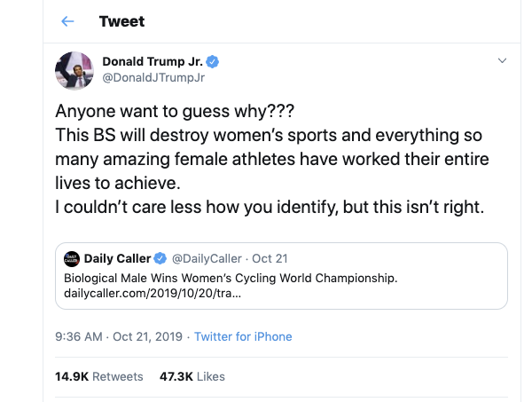 Trump Jr McKinnon Tweet