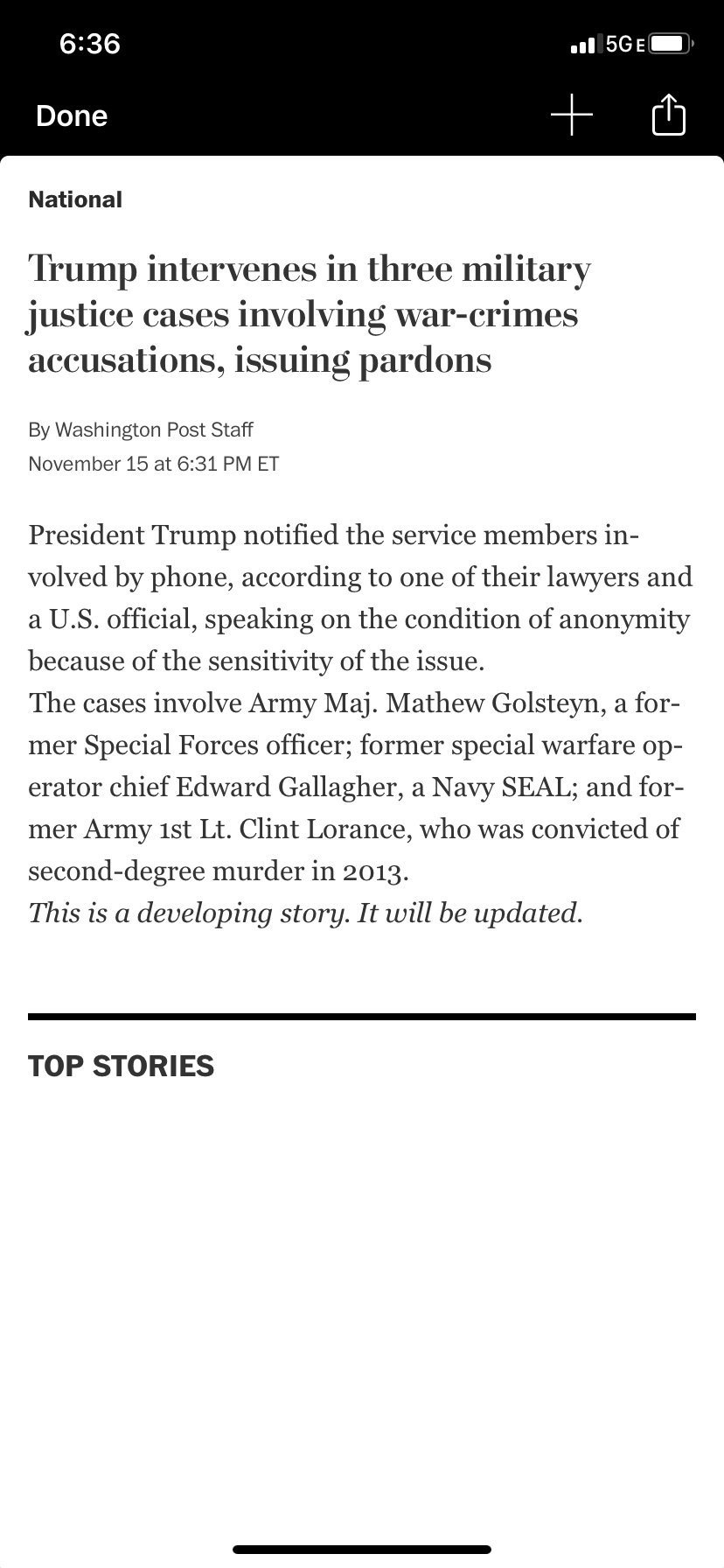 wapo reporting pardons