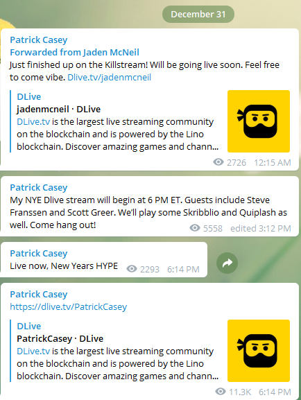 Patrick Casey Telegram DLive guests1