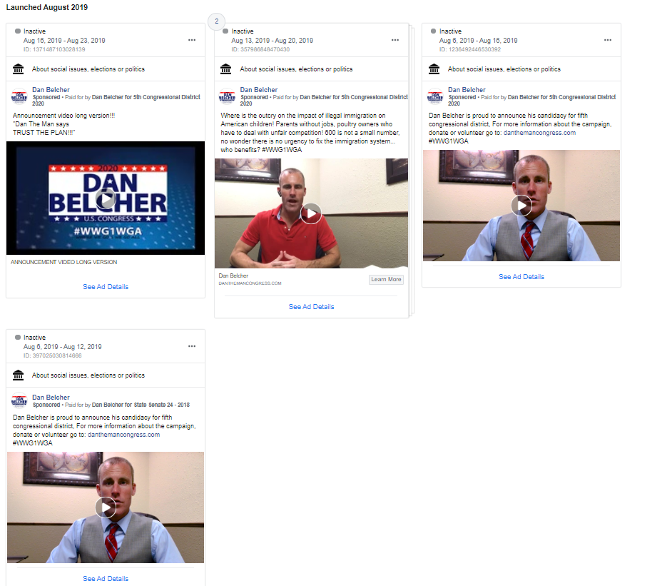 Dan Belcher QAnon Facebook ads1