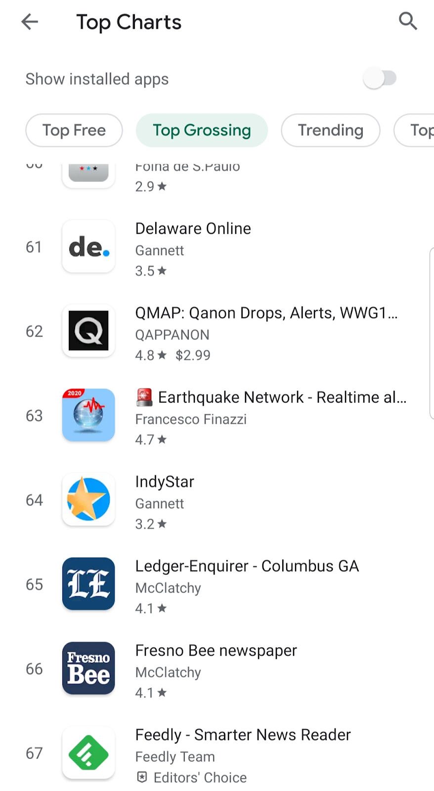 Google top grossing apps QAnon1