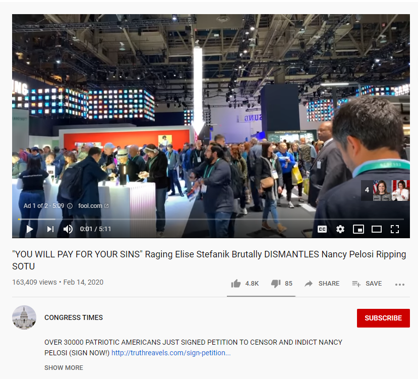 Congress Times YouTube false Stefanik video