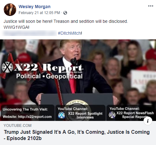 Wesley Morgan QAnon Facebook post2