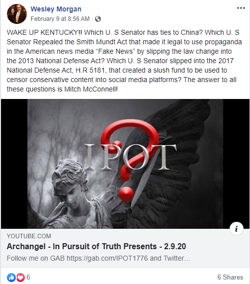 Wesley Morgan QAnon Facebook post4
