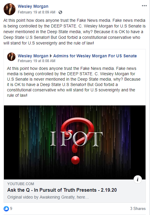 Wesley Morgan QAnon Facebook post5
