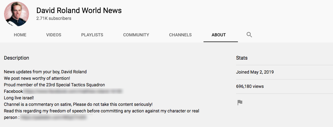 David Roland World News about page