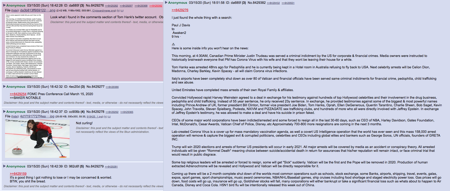 Oprah hoax chain message 8kun