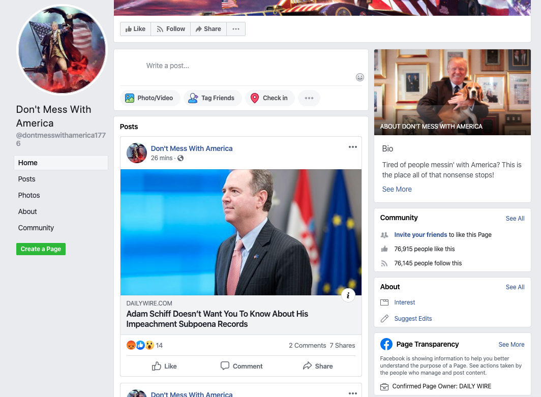 Don't Mess with America Facebook page_as of 20200320