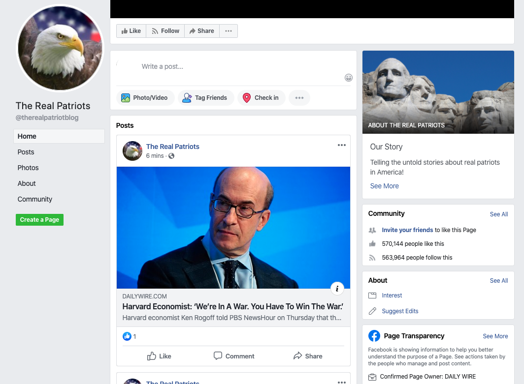 The Real Patriots Facebook page_as of 20200320
