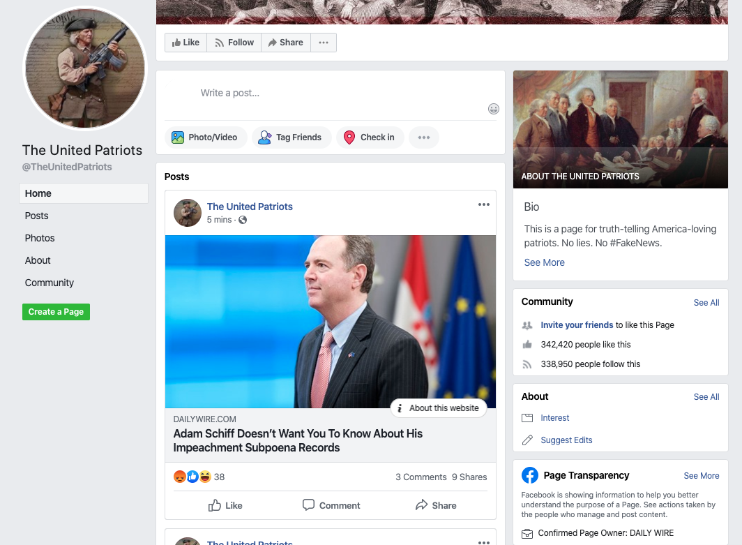 The United Patriots Facebook page_as of 20200320