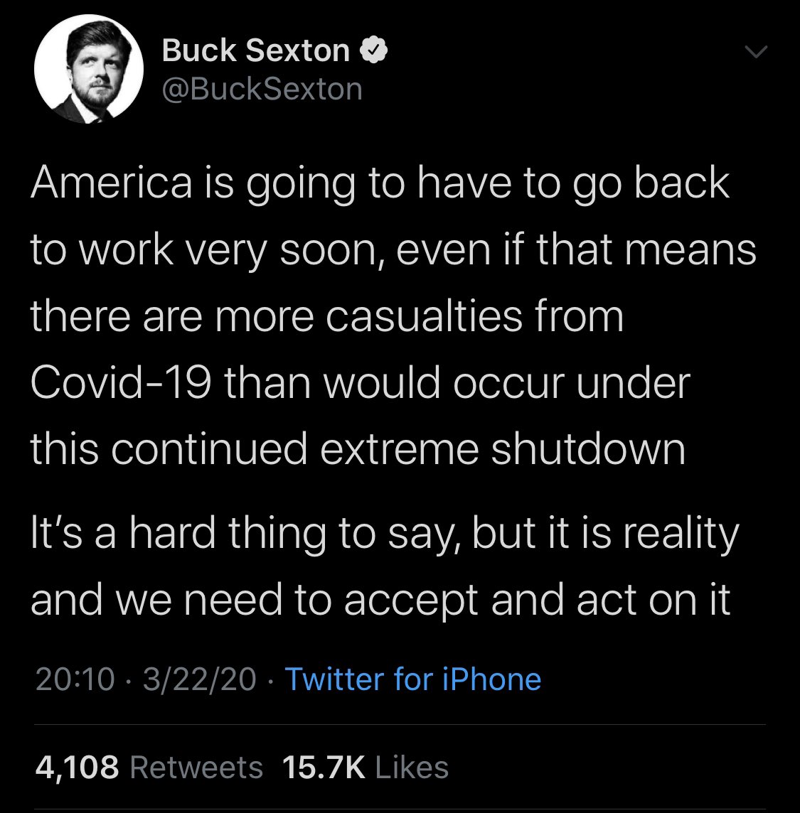 Buck Sexton tweet 3/22