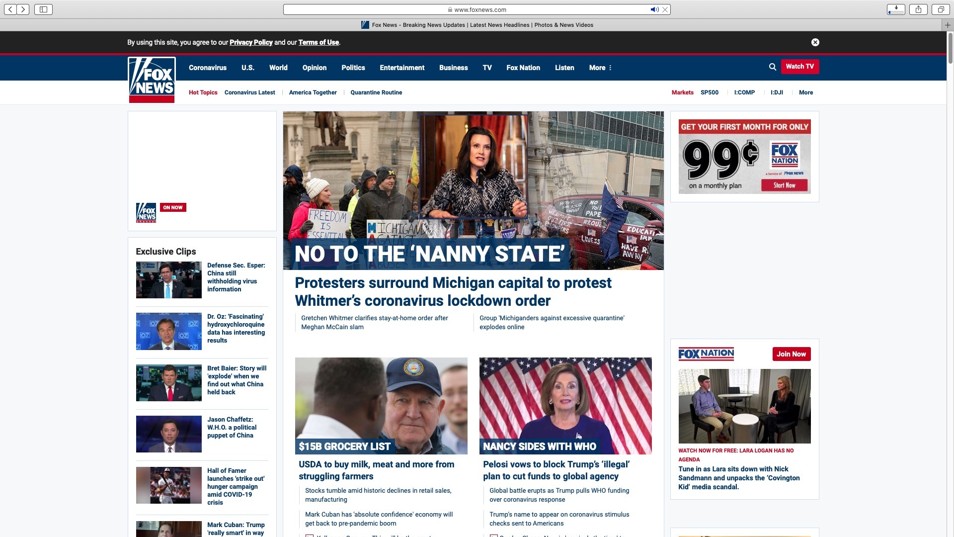 fox news screen shot protest