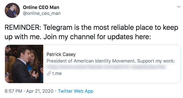 Online CEO Man Telegram promotion