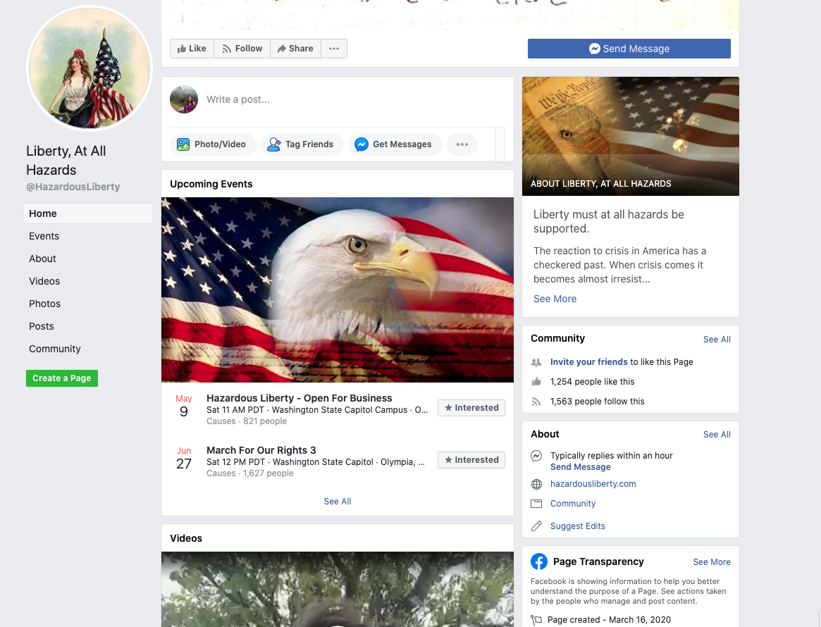 Image of Facebook page