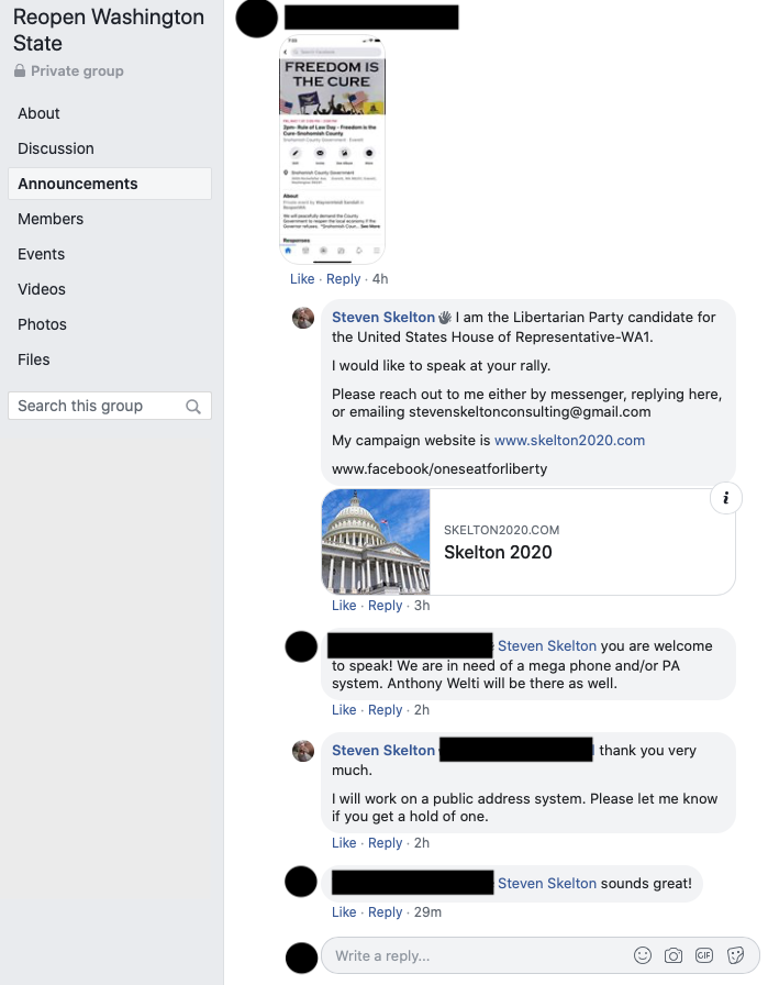 Image of post on group page