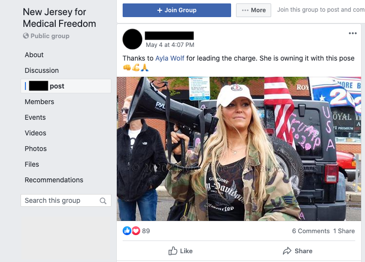 Image of post on Facebook group