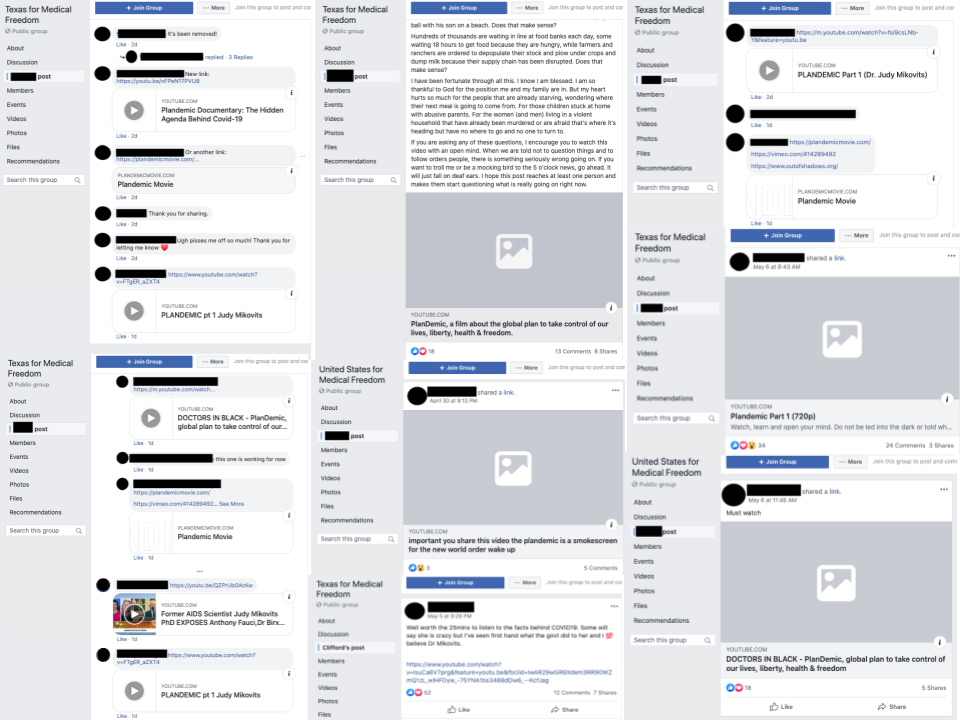 Image of post in facebook group