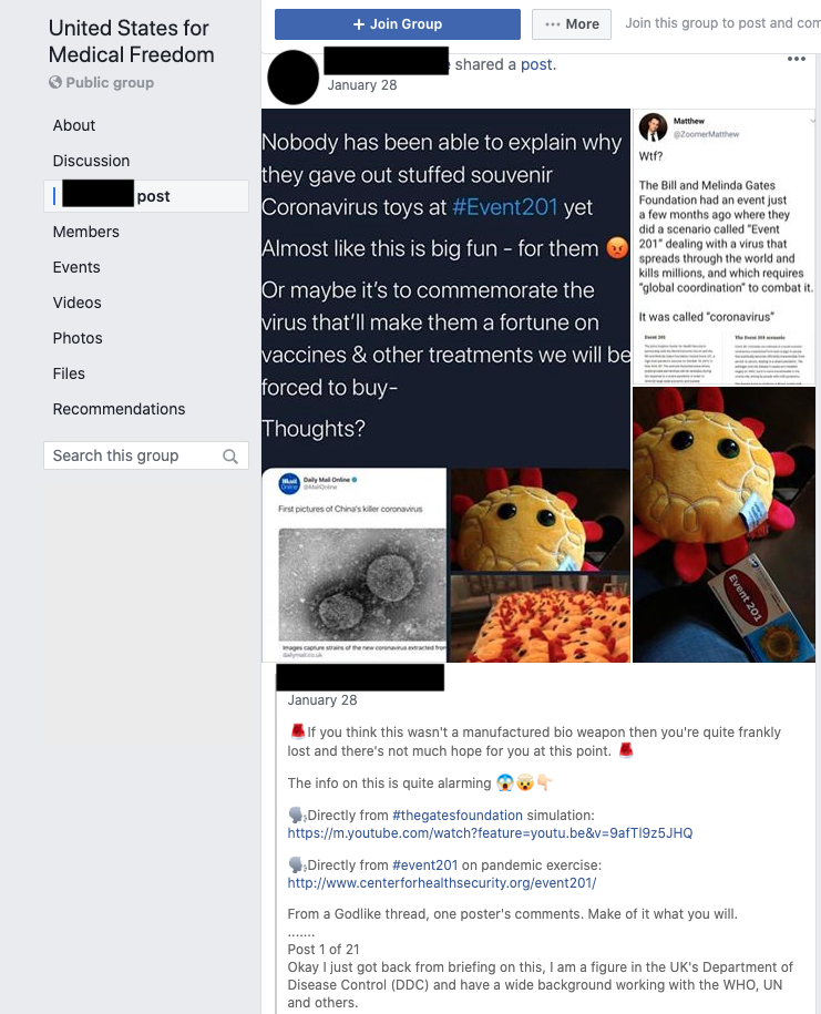 Image of post on group page