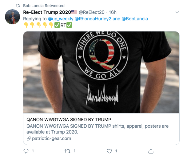 Bob Lancia QAnon retweet1