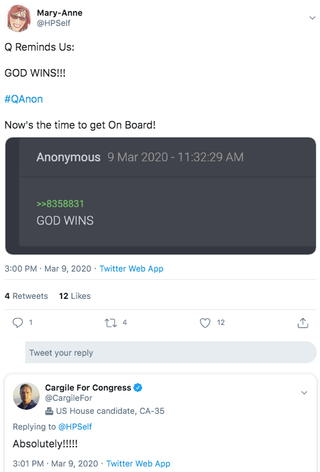 Mike Cargile QAnon tweet