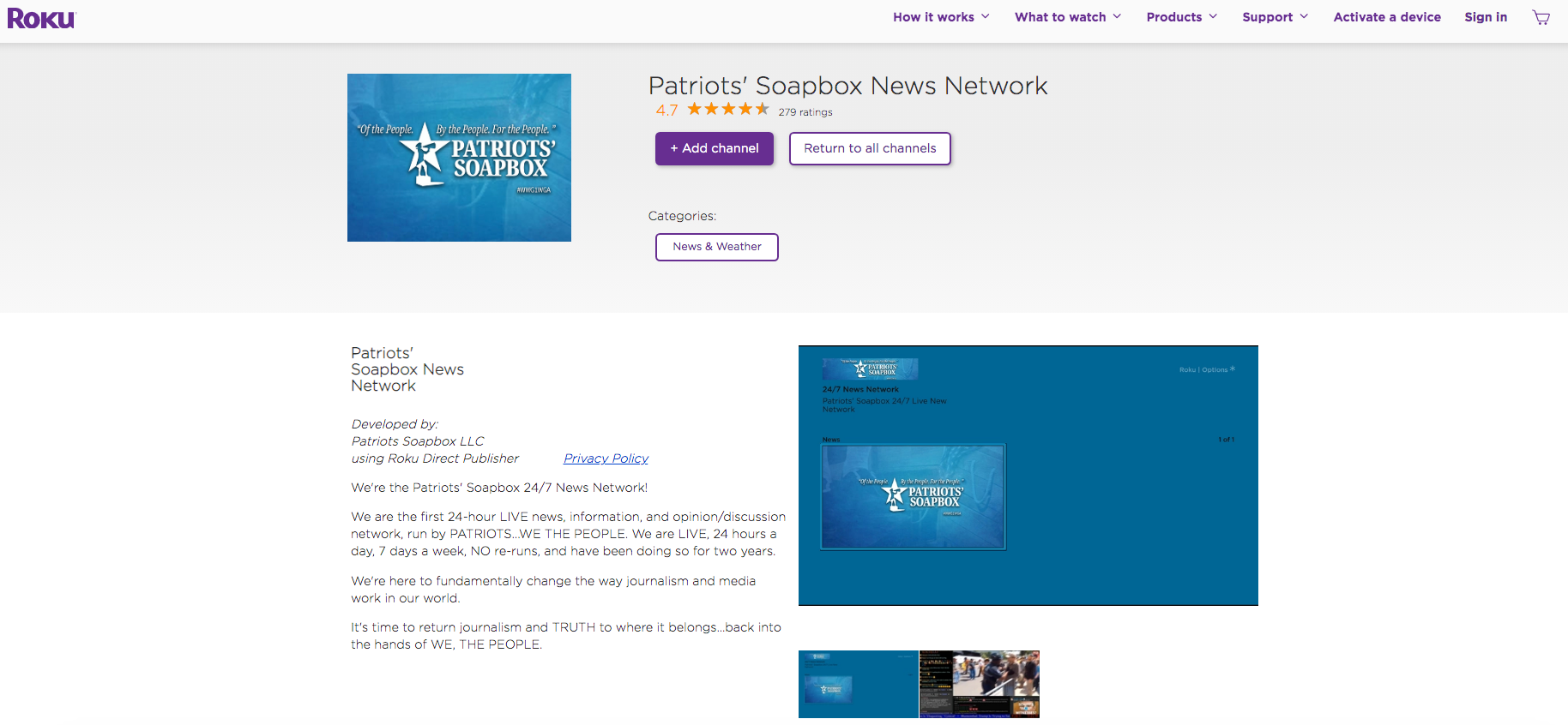 Patriots' Soapbox Roku