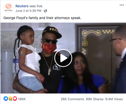 Reuter's Facebook post on June 2, 2020