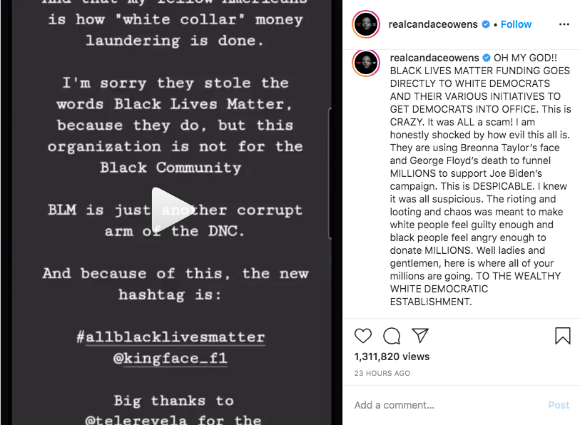 Owens Instagram ActBlue