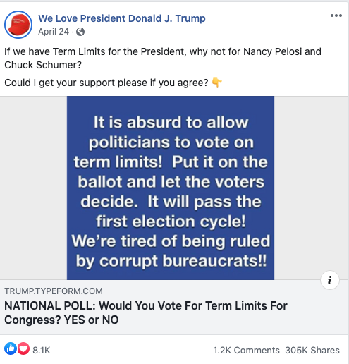 Image of We Love President Donald J. Trump's post from 20200526 attacking Democrats