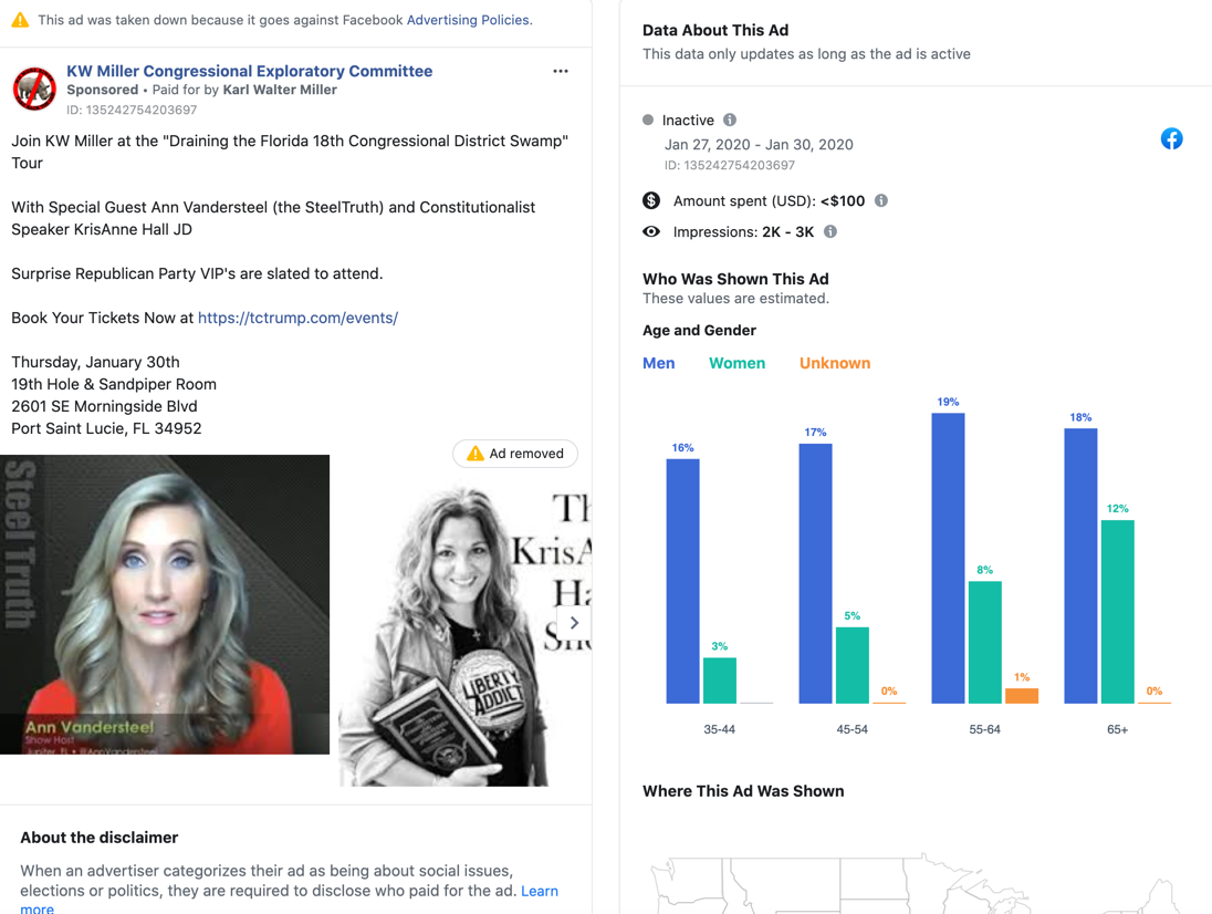 K.W. Miller Facebook ad