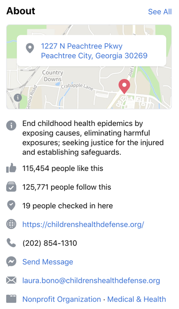 Children's Health Defense Facebook