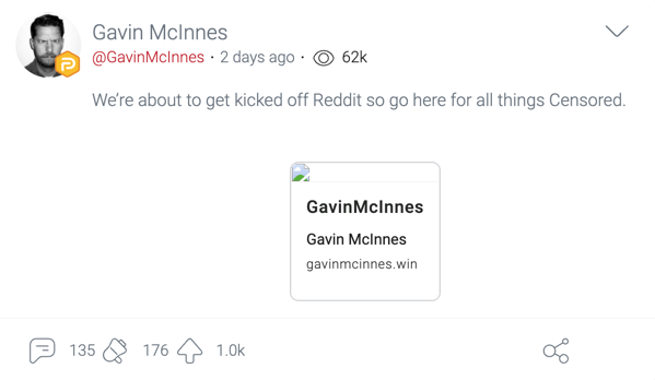 Gavin McInnes Parler post