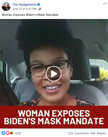 The Hodgetwins' Facebook post on June 27, 2020