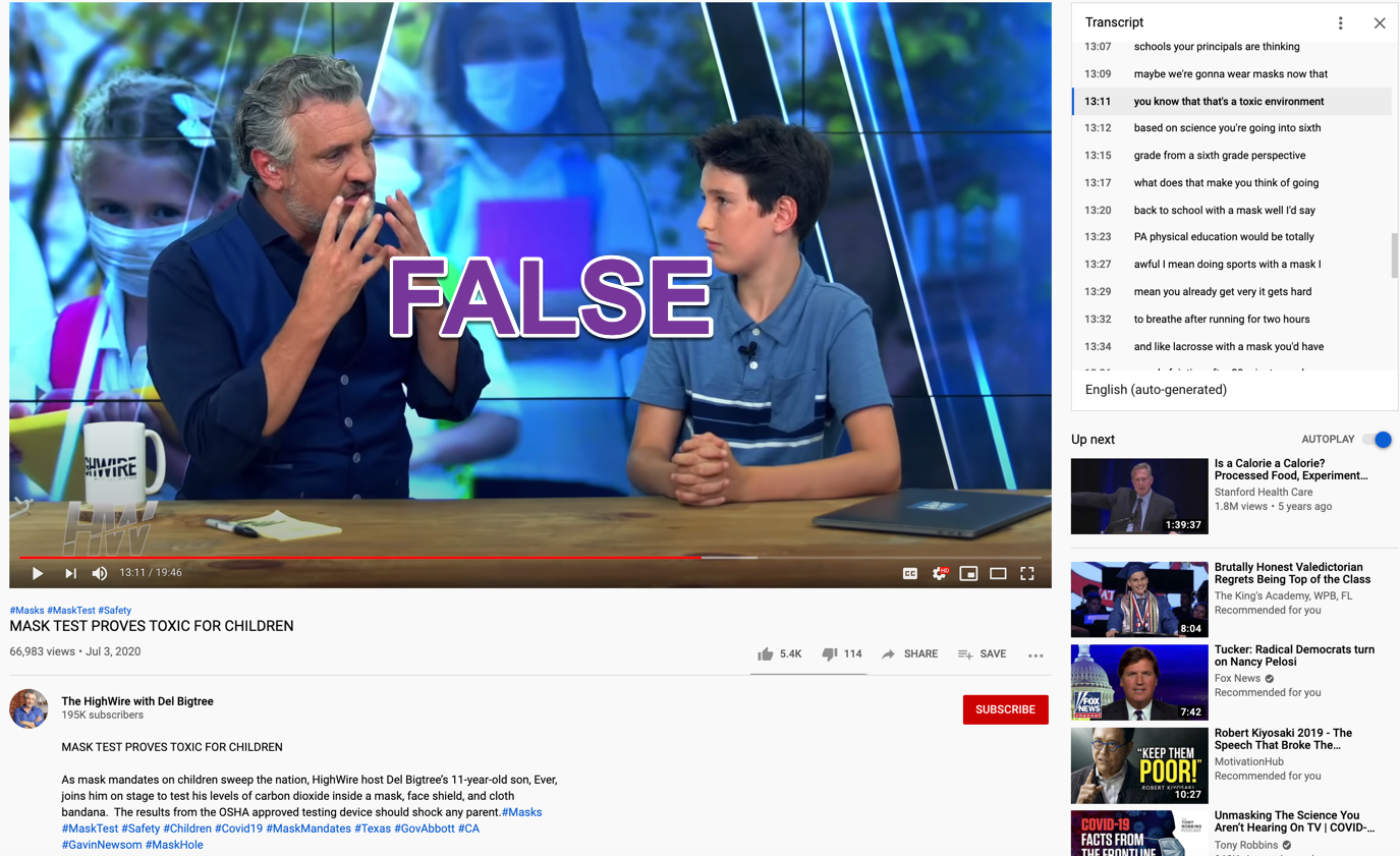 Del Bigtree mask YouTube video