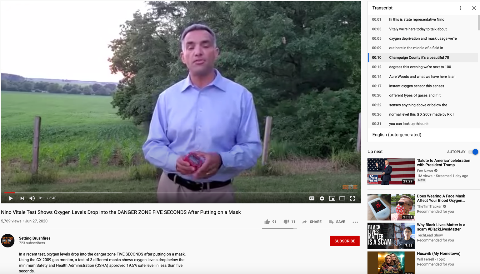 Nino Vitale mask YouTube video