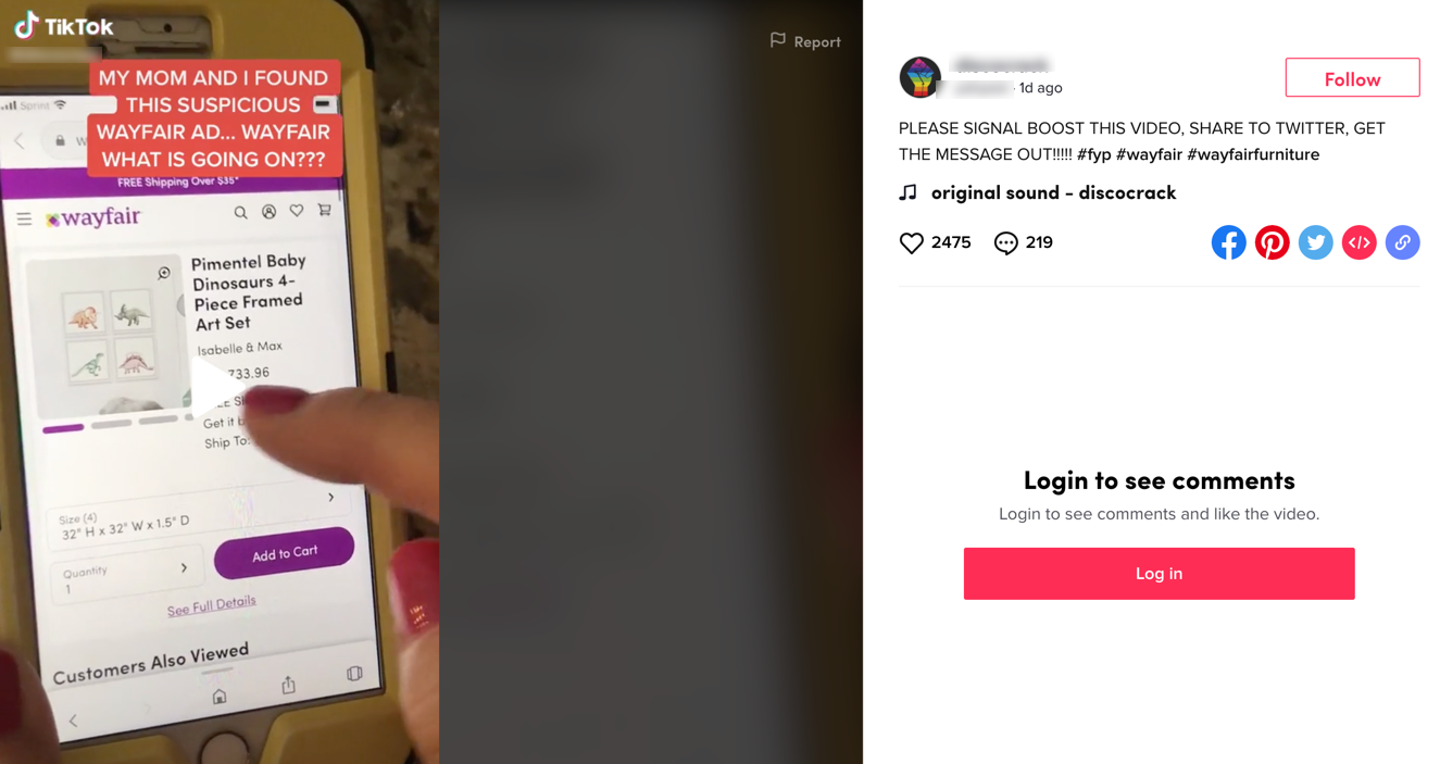 Wayfair TikTok video9