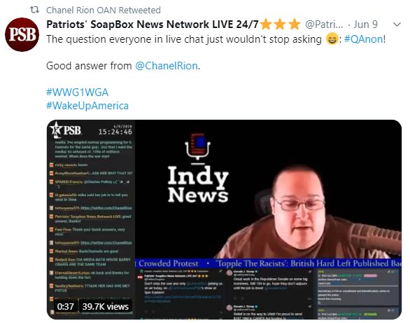 An image of Chanel Rion Patriots' Soapbox retweet