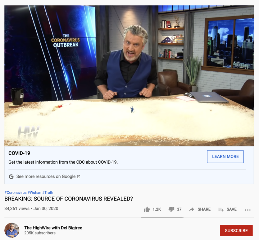 YouTube CDC information