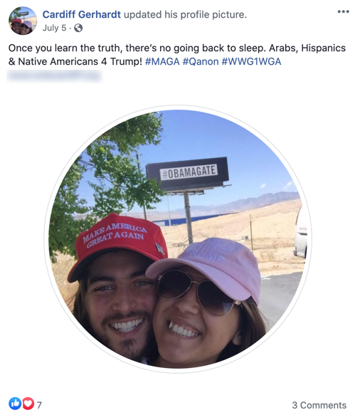 John Cardiff Gerhardt QAnon Facebook profile picture